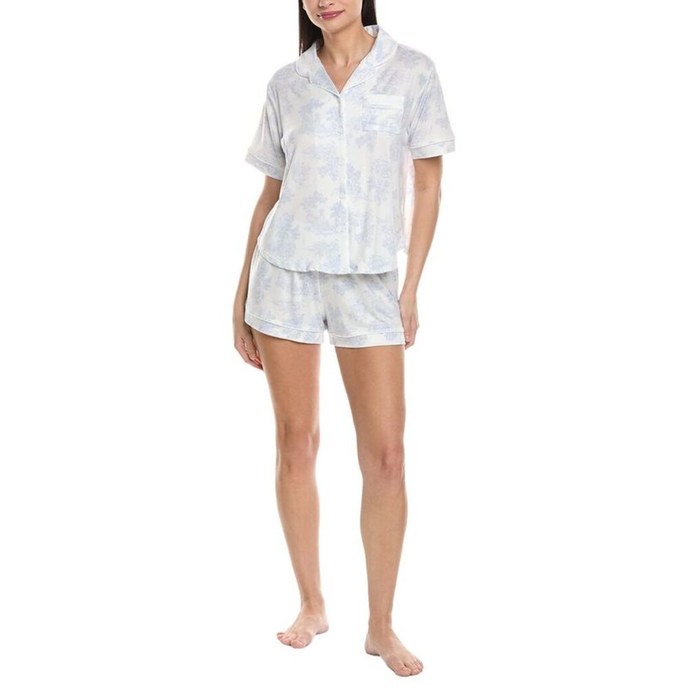 Flora By Flora Nikrooz Womens  2Pc Printed Sleep Set, Blue